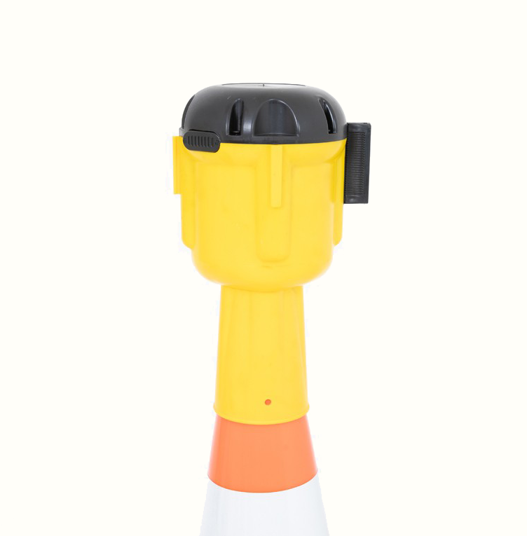 Enrouleur &agrave; sangle jaune et noir - 10m - pour c&ocirc;ne